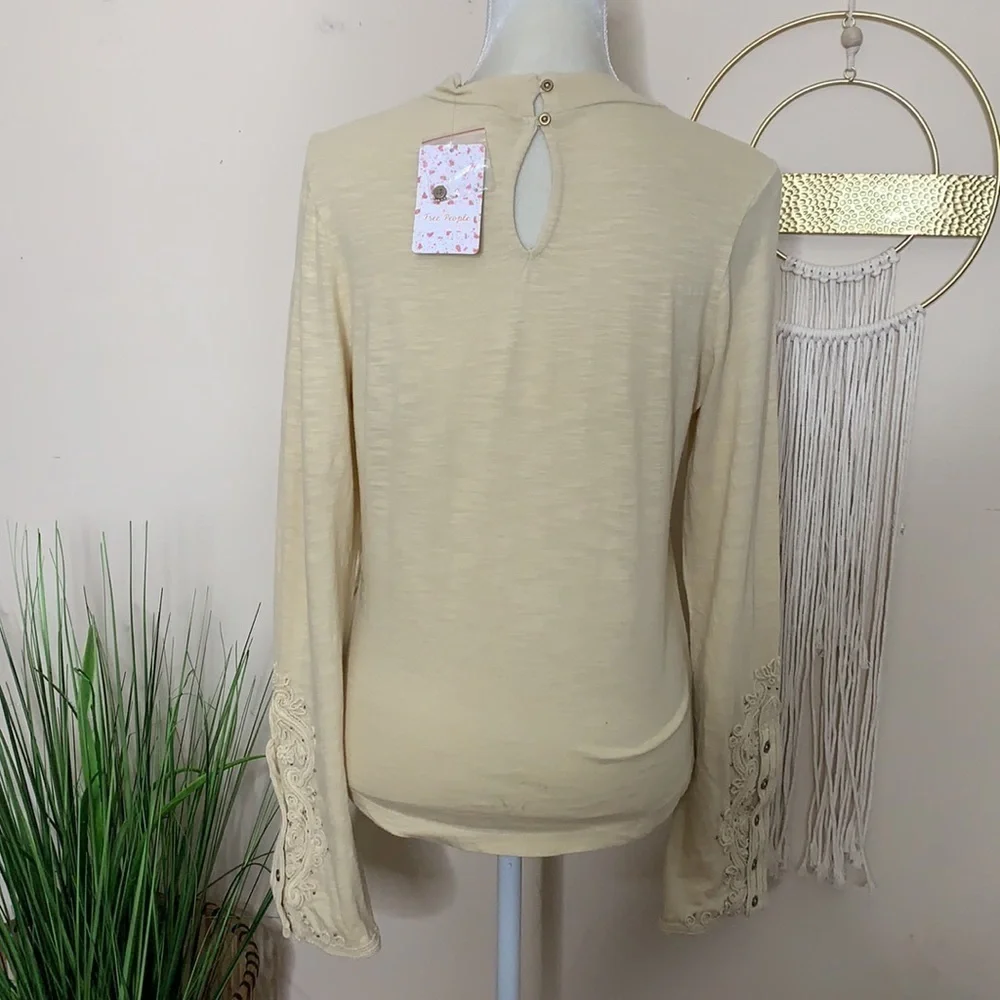 nwt //free people hooked on you mock neck cuff top